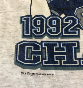 Vintage Dallas Cowboys 1992 Super Bowl Looney Tunes Football Tshirt, Size Large