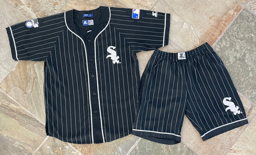 Vintage Chicago White Sox Starter Pin Stripe Shorts and Baseball Jersey, Size Medium