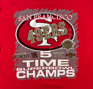 Vintage San Francisco 49ers Super Bowl Football Tshirt, Size XL