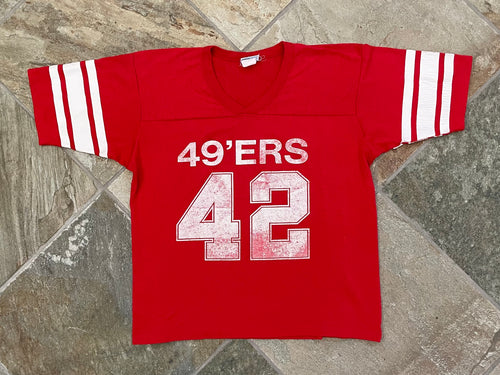 Vintage San Francisco 49ers Salem Sportswear Ronnie Lott Football Tshirt, Size Medium