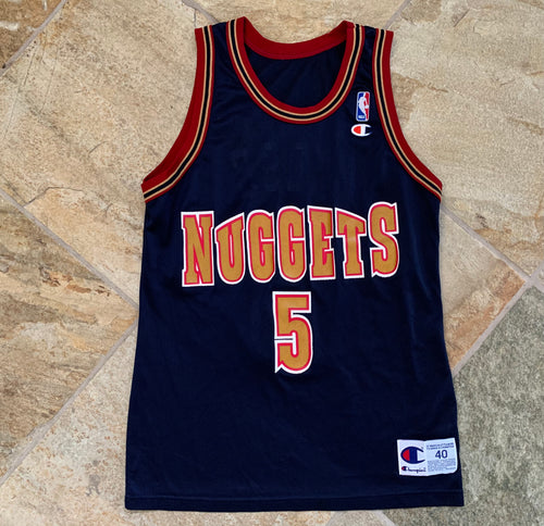 Vintage Denver Nuggets Jalen Rose Champion Basketball Jersey, Size 40, Medium