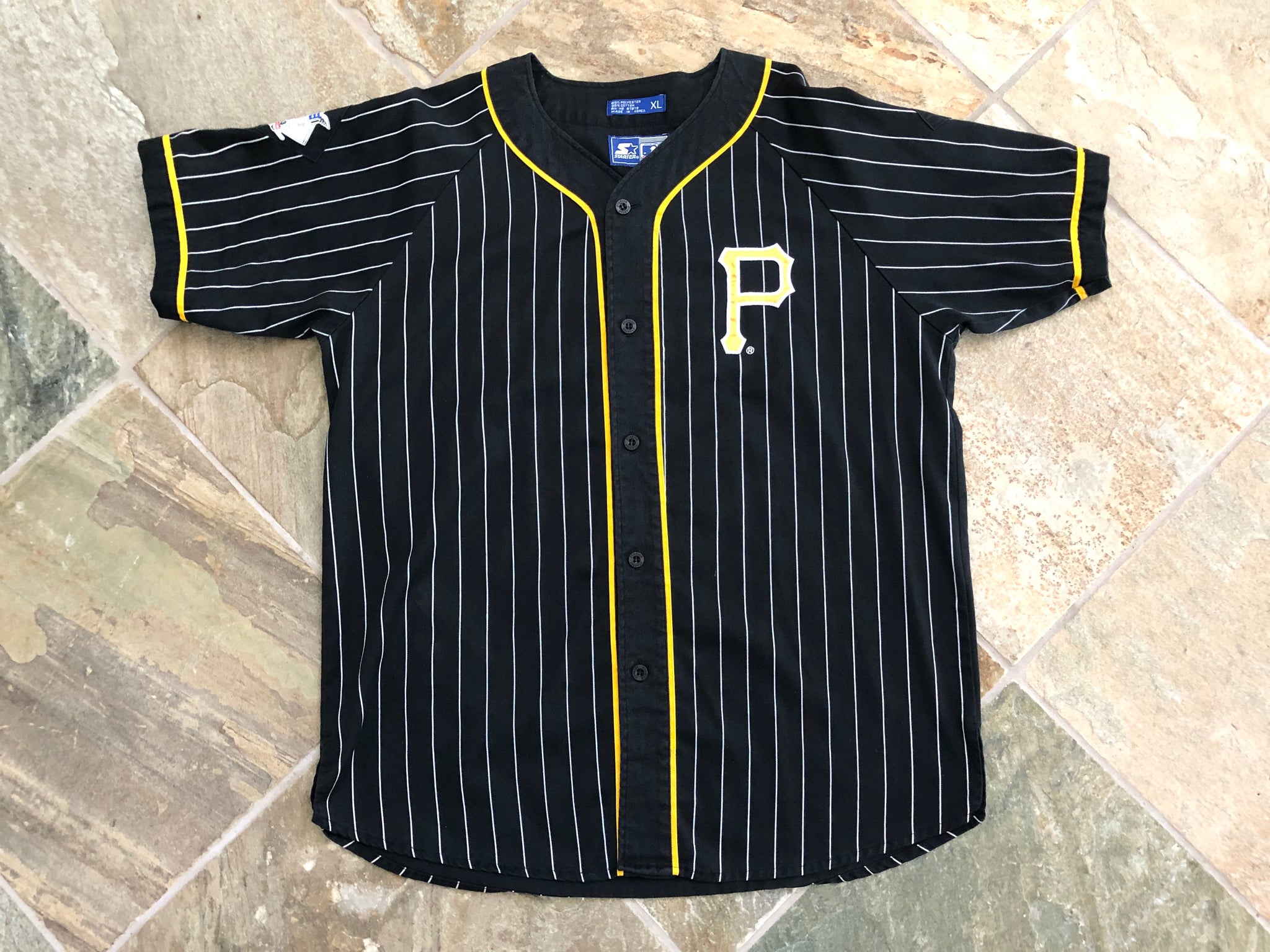 Vintage Starter Pittsburgh Pirates Jersey Stitched Sewn Mens size Large