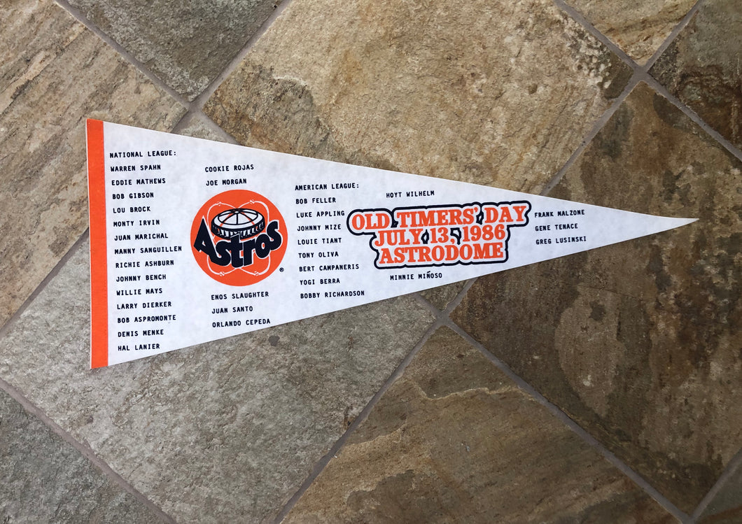 Vintage Houston Astros 1986 Old Timers Day Pennant ###
