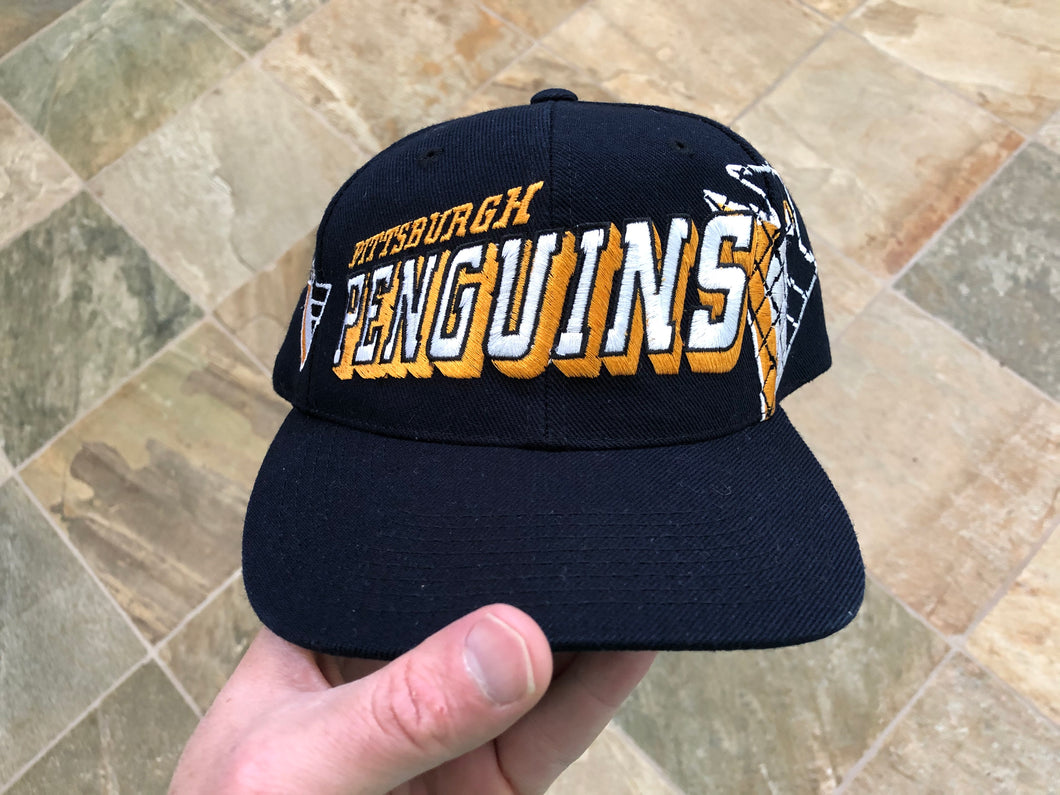 Vintage Pittsburgh Penguins Sports Specialties Grid Snapback Hockey Hat