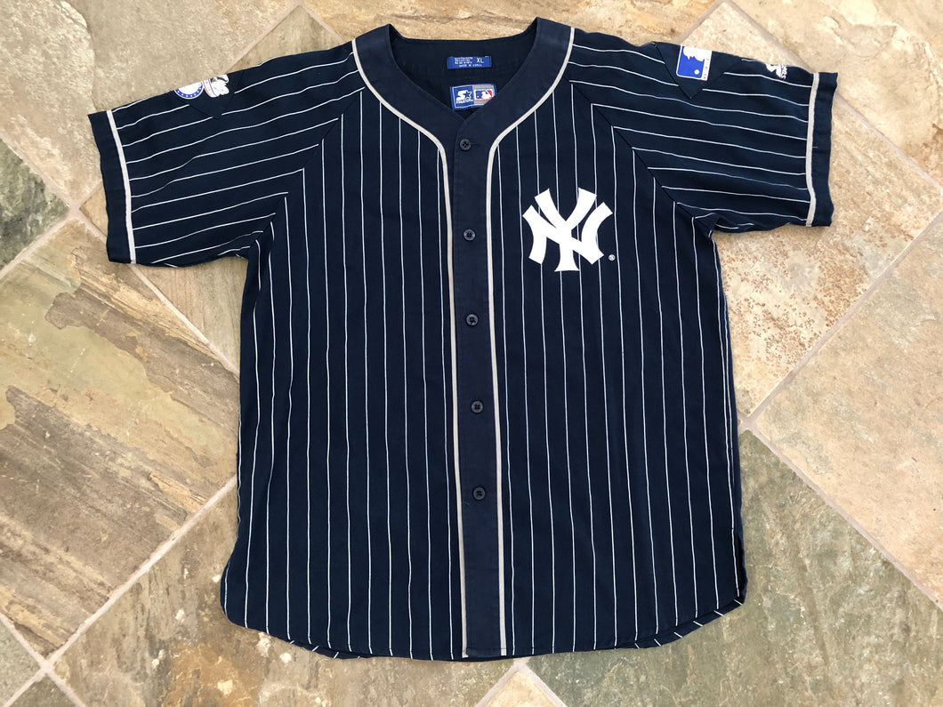 Vintage New York Yankees Starter Pin Stripe Baseball Jersey, Size XL