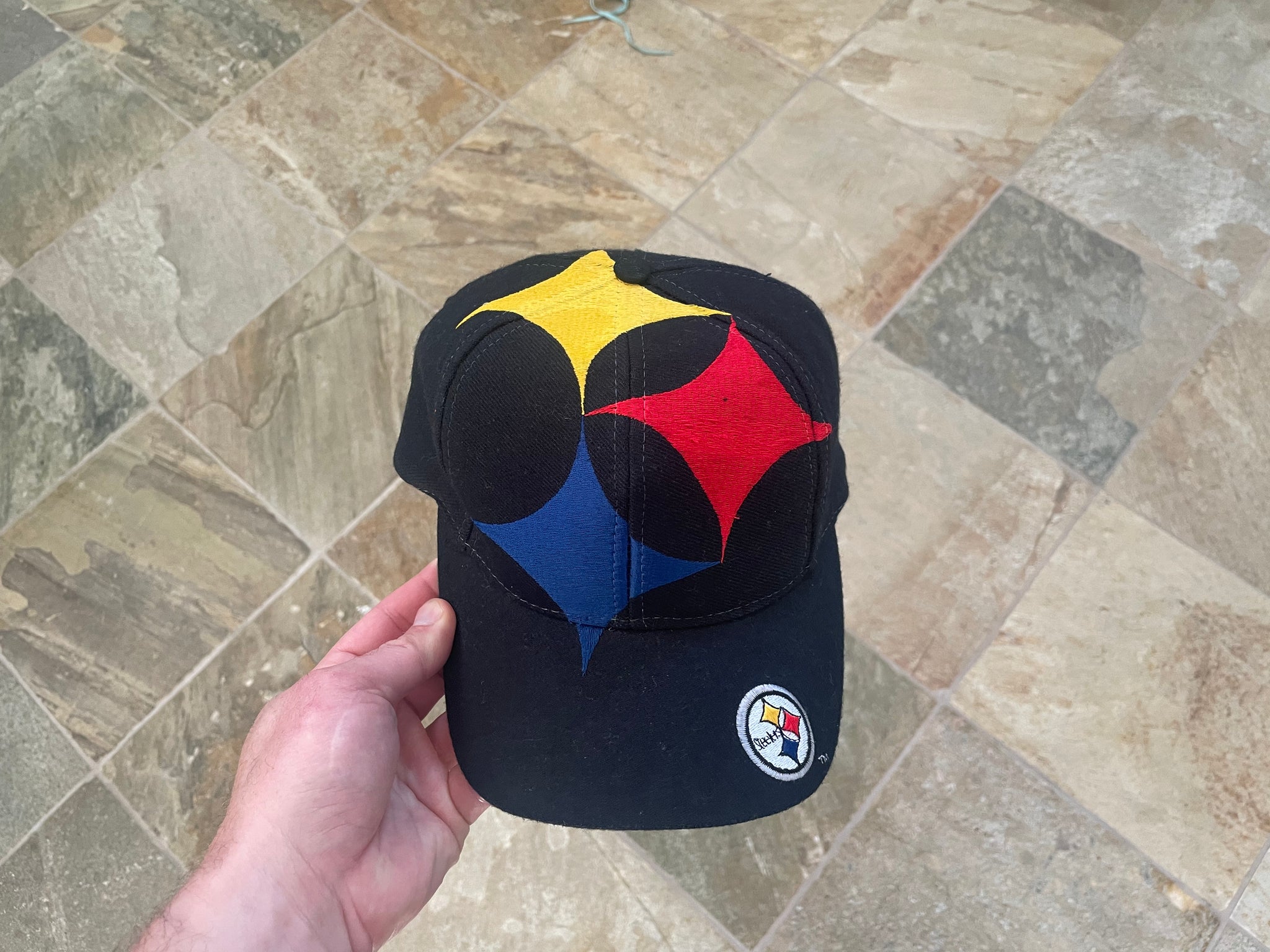 Vintage Pittsburg Steelers NFL Snapback Big Logo Spellout Football AJD Hat  NWT