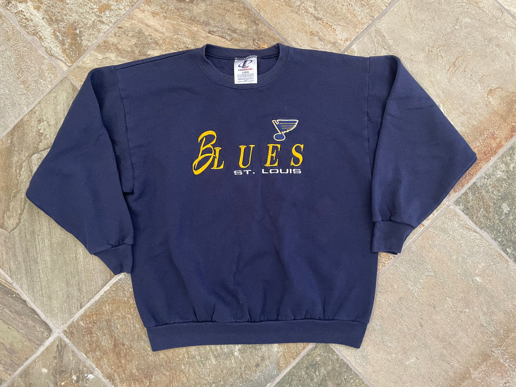 Vintage St. Louis Blues Logo Athletic Hockey Sweatshirt, Size Large