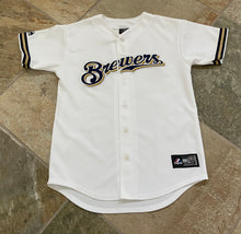 Load image into Gallery viewer, Vintage Milwaukee Brewers Majestic Baseball Jersey, Size Youth Large, 12-14