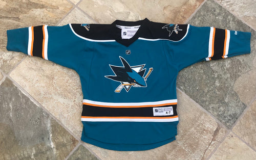 Vintage San Jose Sharks Reebok Hockey Jersey, Size Youth, Small 4-7