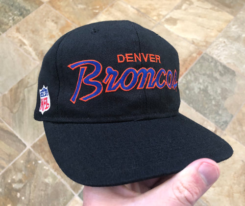 Vintage Denver Broncos Sports Specialties Script Black Dome Snapback Football Hat