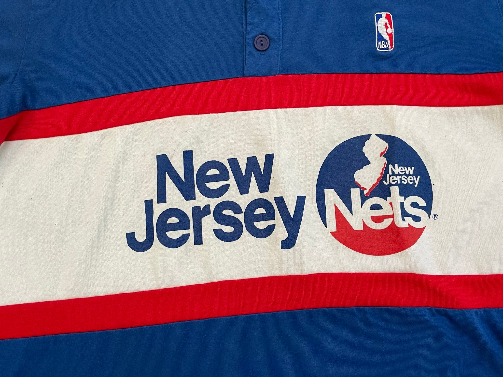 1990's New Jersey Nets NBA Basketball Game Used Blue Warm Up
