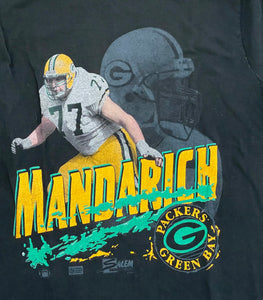 Vintage Green Bay Packers Tony Mandarich Salem Sportswear Football Tshirt, Size Large