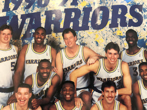Vintage 1990-1991 Golden State Warriors Team Photo Basketball Poster