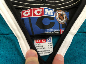Vintage San Jose Sharks CCM Youth Hockey Jersey, Size S/M, 8-10