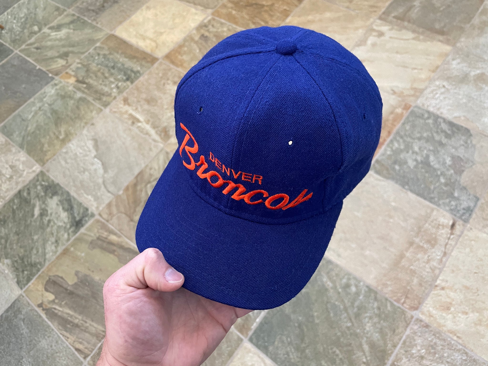 NOS vtg Denver Broncos NFL Football Script Sports Specialties Hat Cap  Snapback