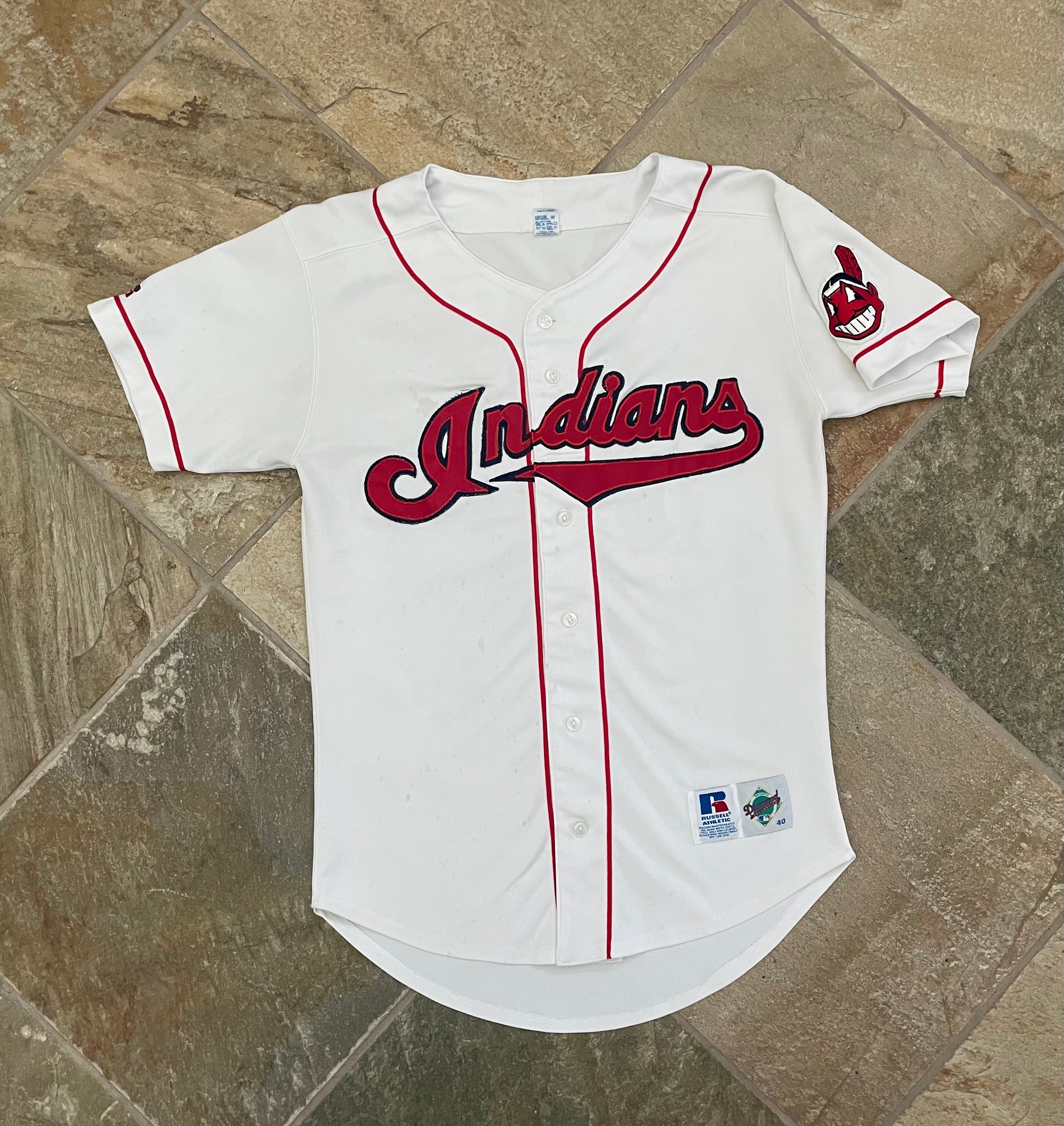 1998 CLEVELAND INDIANS AUTHENTIC RUSSELL ATHLETIC JERSEY (AWAY) XL