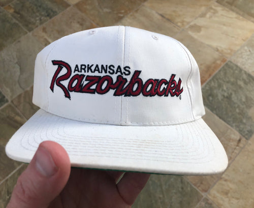 Vintage Arkansas Razorbacks Sports Specialties Script Snapback College Hat