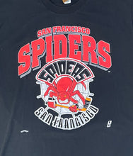 Load image into Gallery viewer, Vintage San Francisco Spiders IHL Nutmeg Hockey Tshirt, Size XL