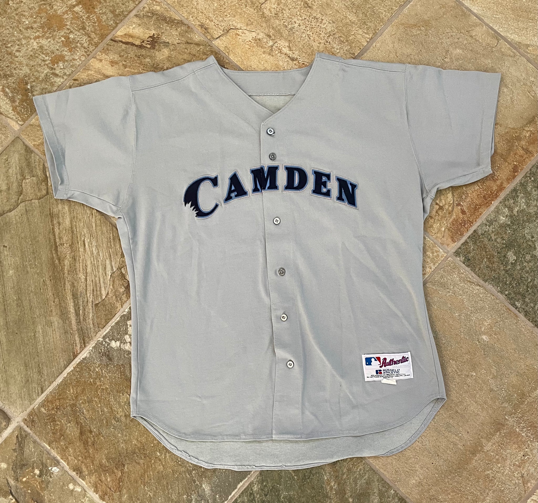 Vintage Camden Riversharks Game Worn Russell Baseball Jersey, Size