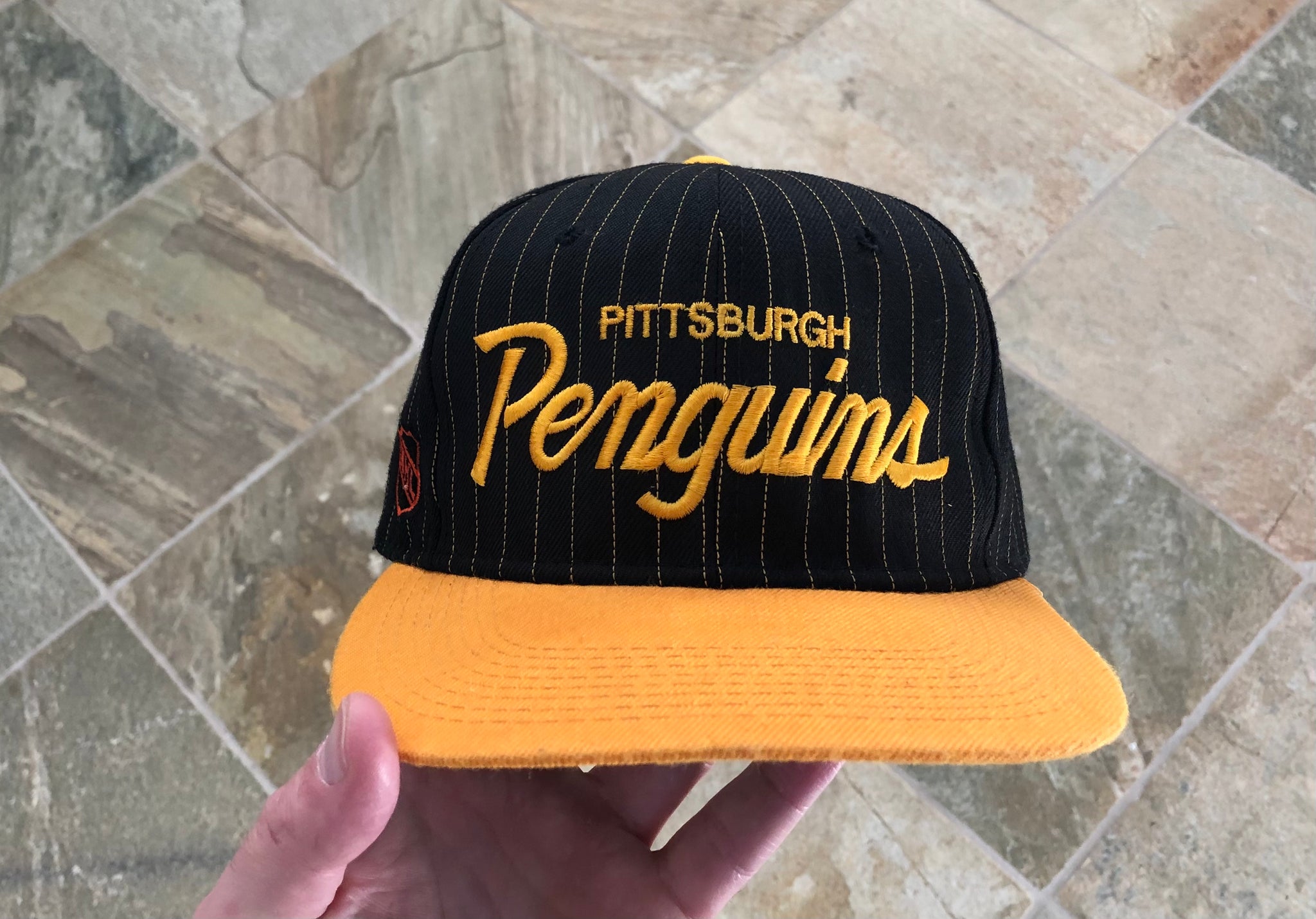 Vintage Pittsburgh Penguins Sports Specialties Script Snapback
