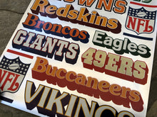 Load image into Gallery viewer, Vintage 1970s NFL Football Team Name Poster