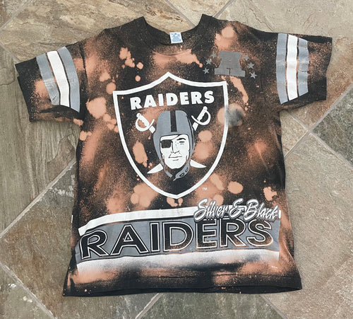 Vintage Oakland Raiders Bleached Salem Sportswear Football TShirt, Size Large