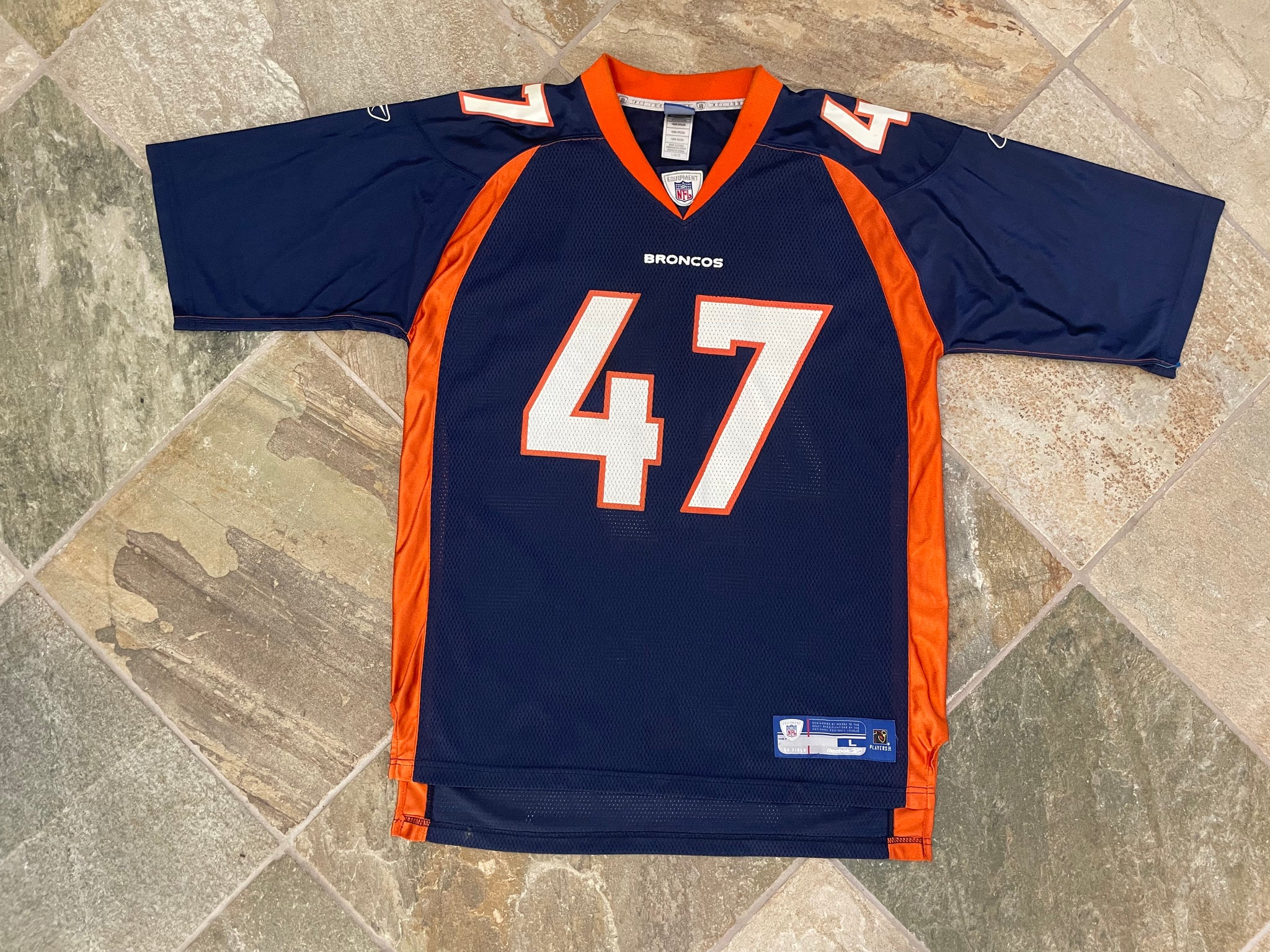 Vtg John Lynch 47 Denver Broncos NFL Football Reebok Players Jersey Sz XL