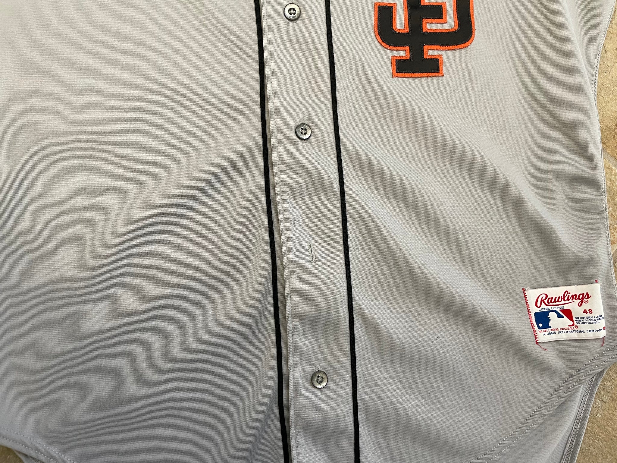Vintage Rawlings MLB SF San Francisco Giants #31 Game Worn Jersey White  Size 48