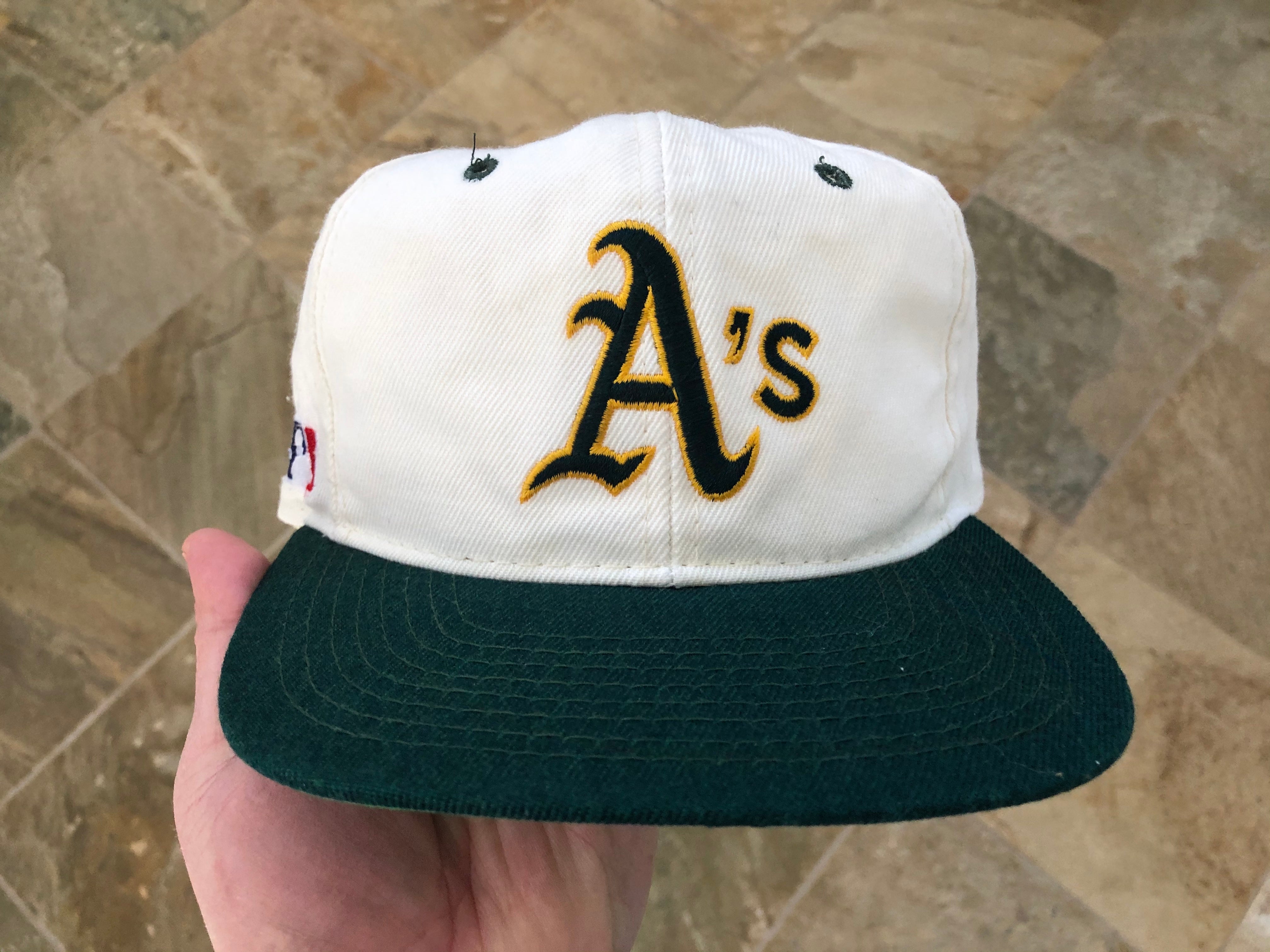 Rare Vintage Oakland Athletics A's Hat Elephant Snapback white 90's Baseball