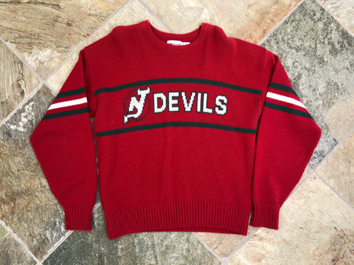 Vintage New Jersey Devils Cliff Engle Sweater Hockey Sweatshirt, Size Medium