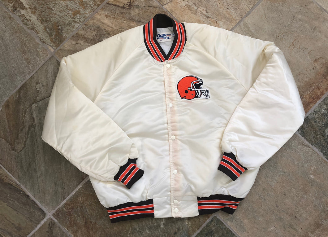 Vintage Cleveland Browns Chalk Line Satin Football Jacket, Size XL