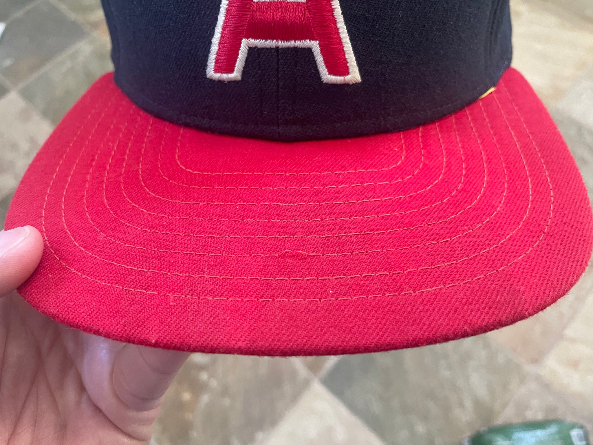 7 3/8 anaheim angels infrared custom grey bottom fitted hat no sidepatch