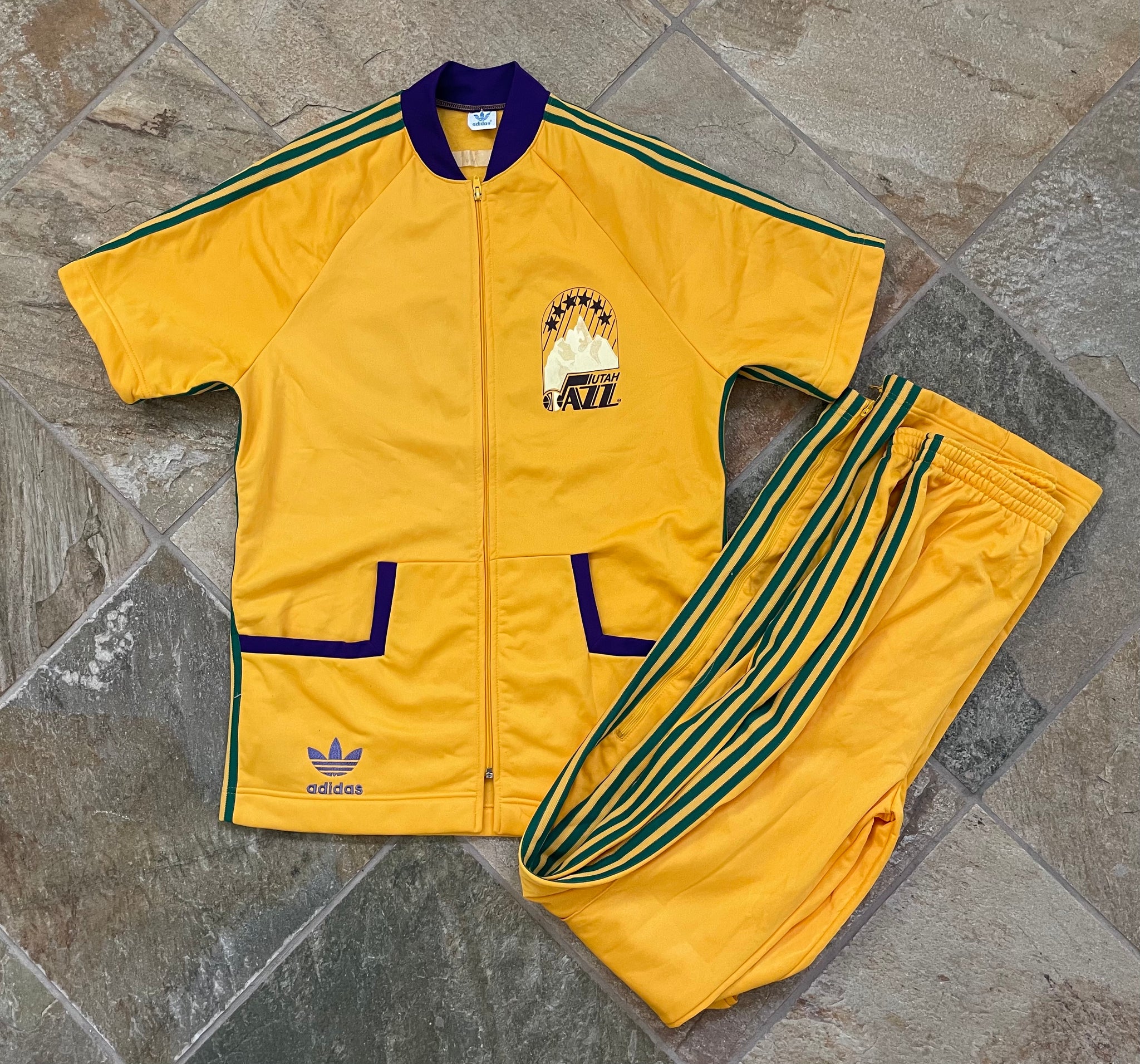 Vintage Utah Jazz Game Worn Adidas Warm Up Set Basketball Jacket – Stuck In  The 90s Sports