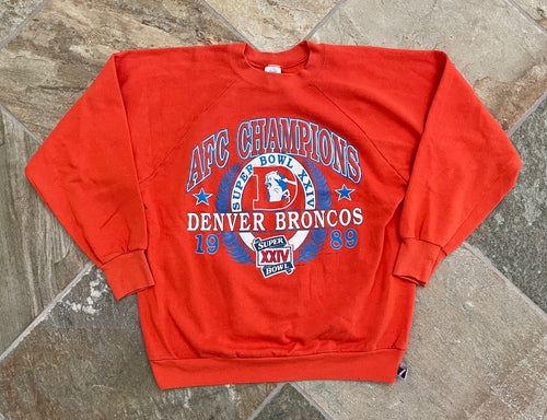 Vintage Denver Broncos AFC Champions Football Sweatshirt, Size XL