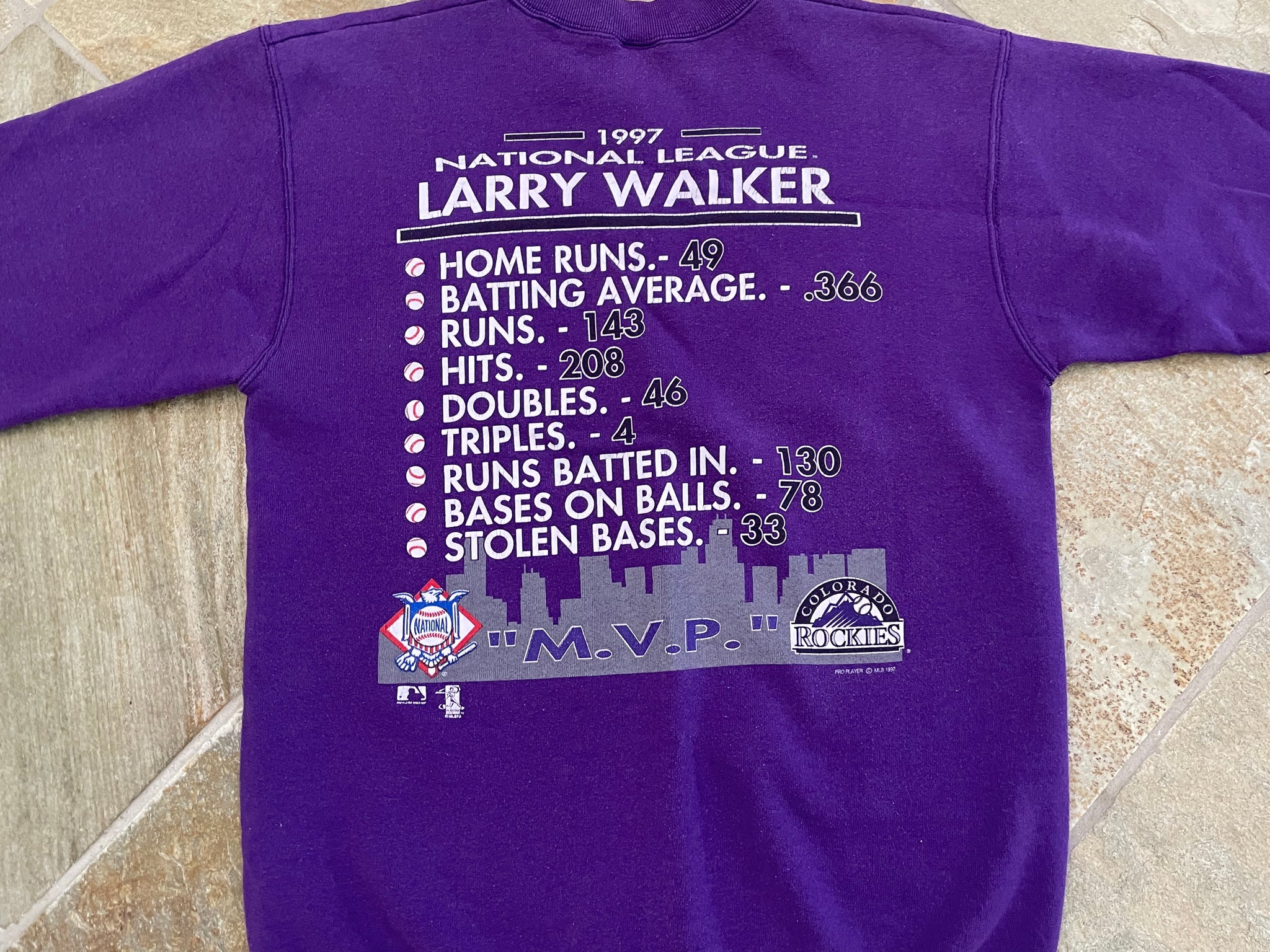 MLB, Shirts, Vintage Larry Walker Colorado Rockies Tshirt