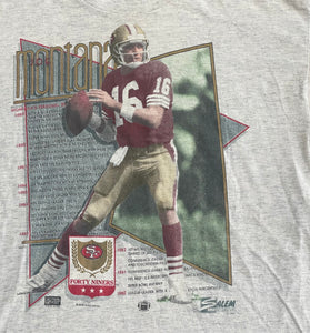 Vintage San Francisco 49ers Joe Montana Salem Football TShirt, Size Large