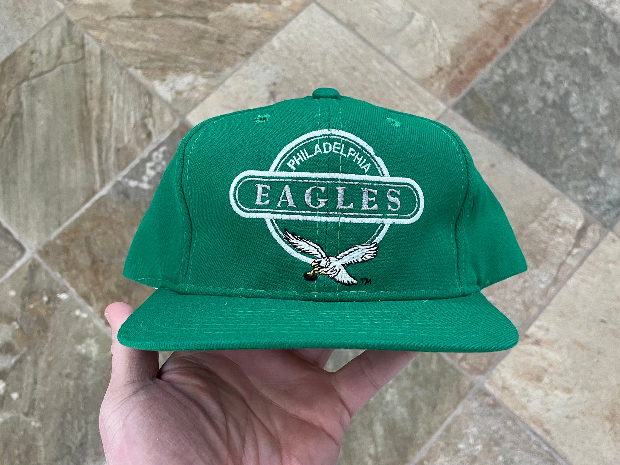 Vintage Philadelphia Eagles 1990s Green Snapback NFL Hat Cap 