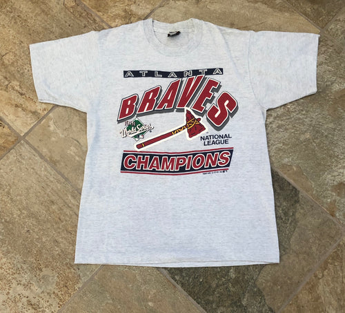 Vintage Atlanta Braves 1991 World Series Baseball Tshirt, Size Large