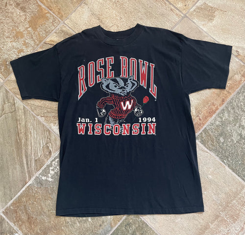 Vintage Wisconsin Badgers Rose Bowl Football College Tshirt, Size XL