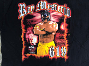 Vintage Rey Mysterio Jr. 619 WWE WWF Wrestling Tshirt, Size XL