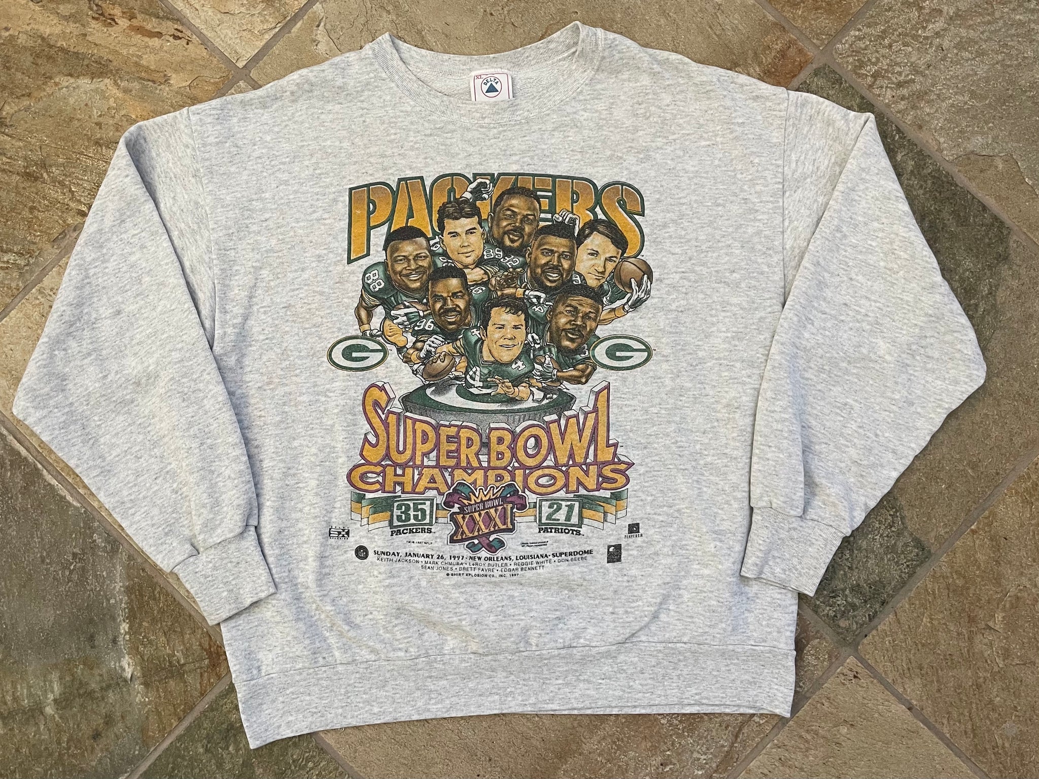 Vintage 1997 Super Bowl 31 Green Bay Packers Sweatshirt/Green Bay Packers  Shirt/Green Bay Packers Tshirt/Green Bay Packers T shirt/Sweater