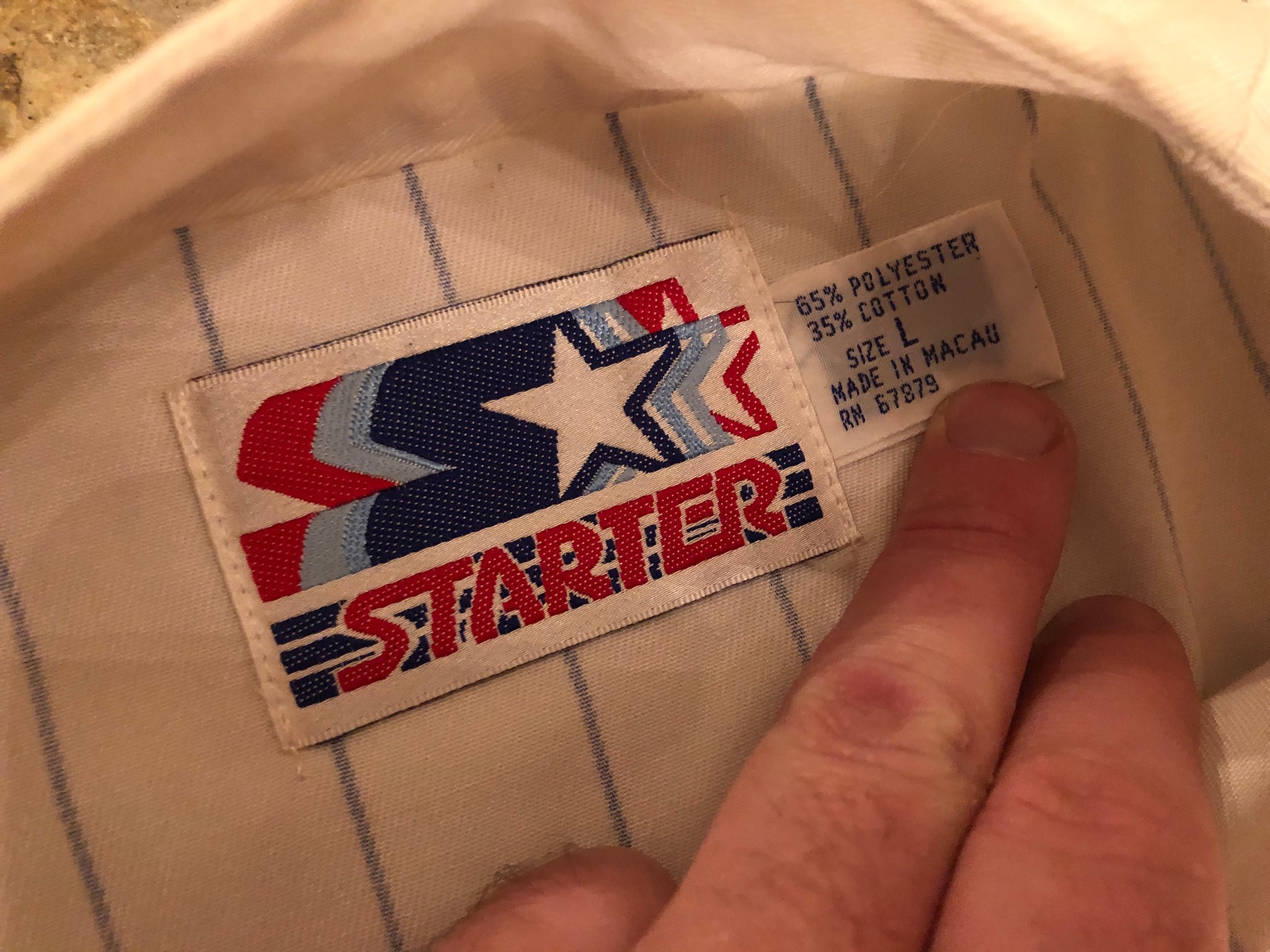 Vintage New York Mets Starter Pin Stripe Baseball Jersey, Size