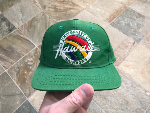 Vintage Hawaii Rainbows The Game Circle Logo Snapback College Hat