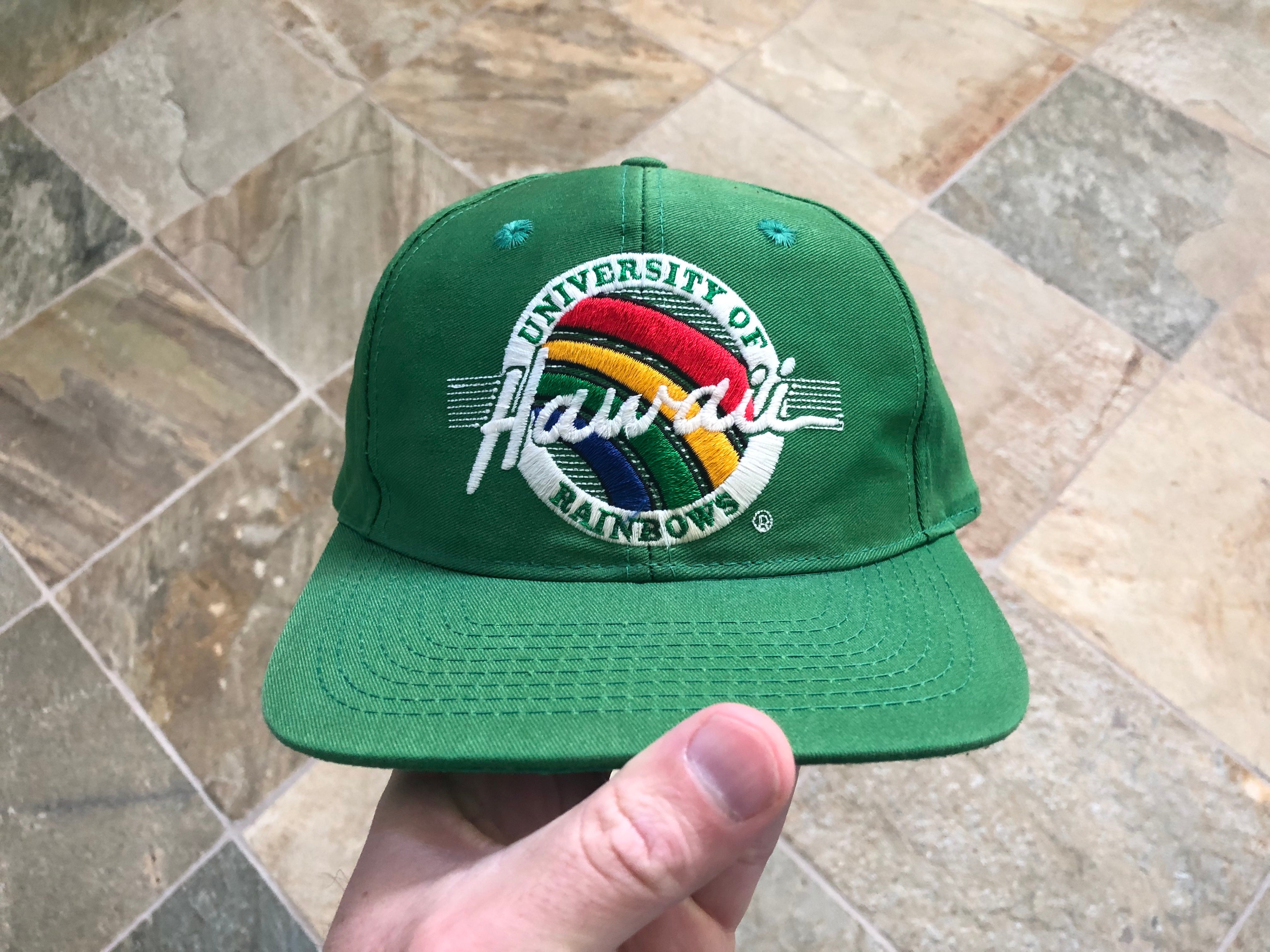 Vintage Hawaii Rainbows The Game Circle Logo Snapback College Hat – Stuck  In The 90s Sports, image size:4032x3024