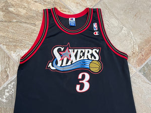 Vintage Philadelphia 76ers Allen Iverson Champion Basketball Jersey, Size 48, XL