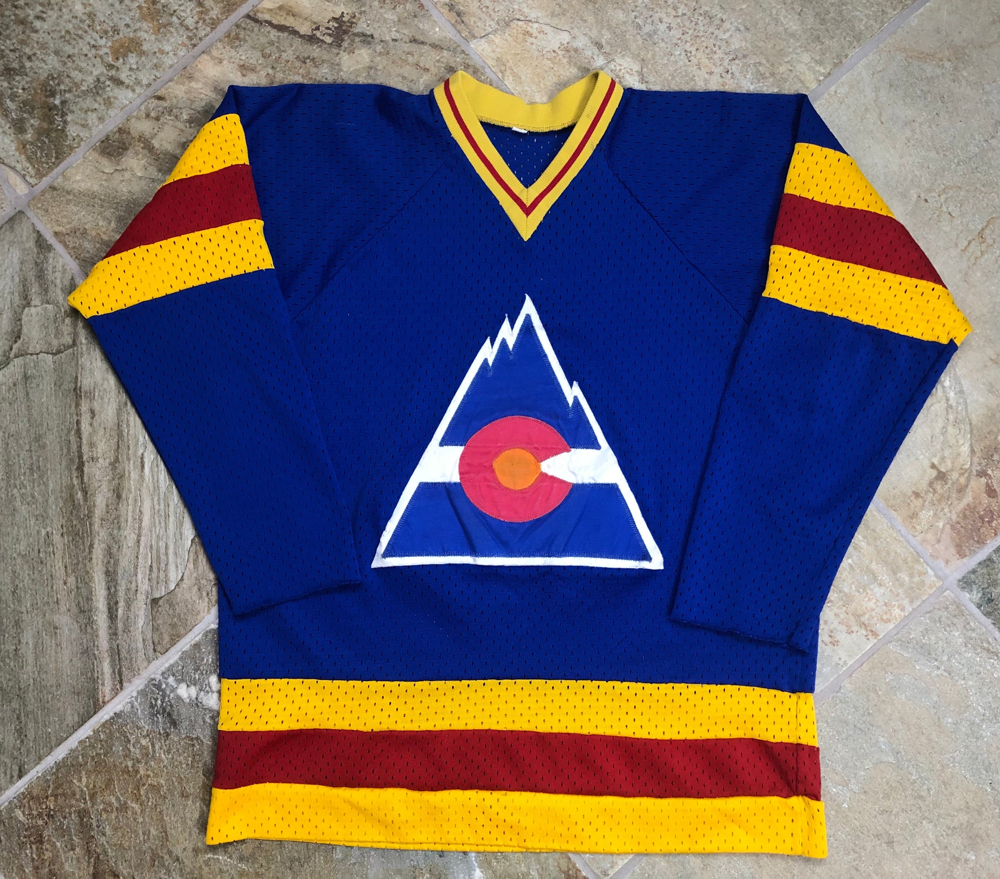 Custom 1970's Colorado Rockies Away Vintage Throwback NHL Hockey Jersey