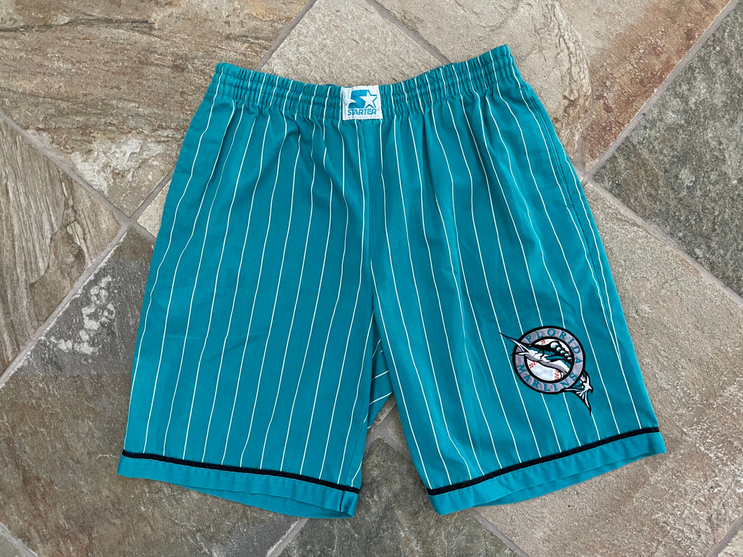 Vintage Florida Marlins Starter Pinstripe Baseball Shorts, Size Large