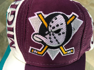 Vintage Anaheim Mighty Ducks Twins Enterprises Wrap Around Snapback Hockey Hat