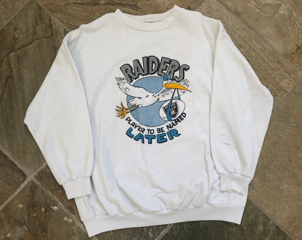 Vintage Oakland Raiders Stork Football Sweatshirt, Size Large
