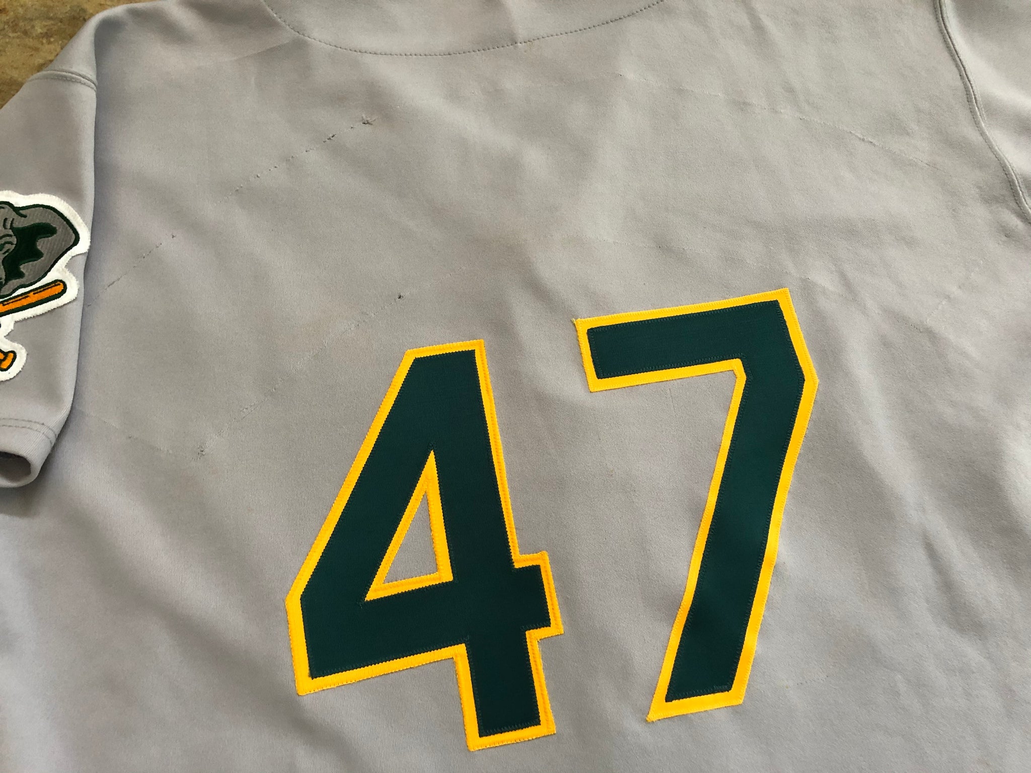 Oakland Athletics Blank Game Issued Yellow Jersey 46 DP48512